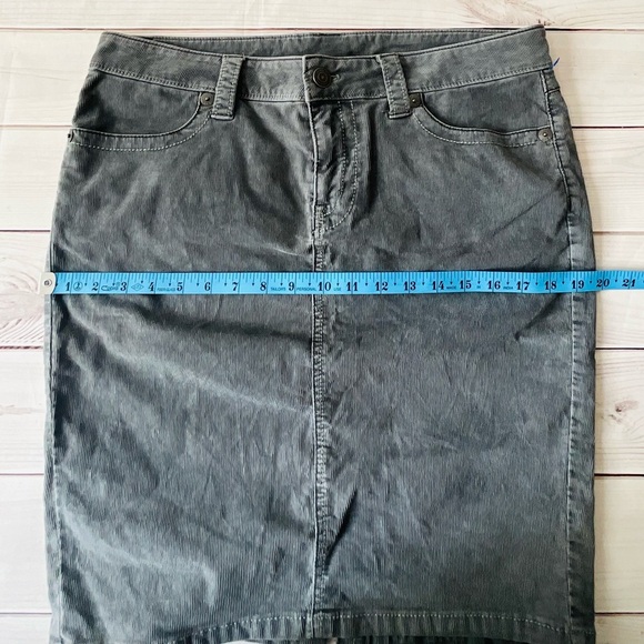 London Jean Smoky Gray Corduroy Skirt – Size 14 Office Church Casual Stretchy - Picture 5 of 7